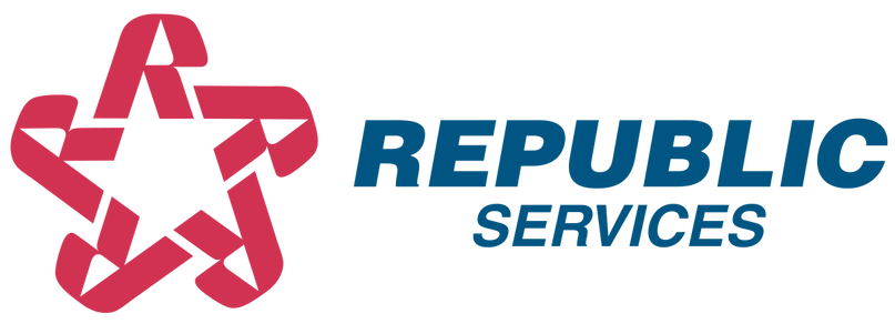 A logo for republic services with a star in the middle.