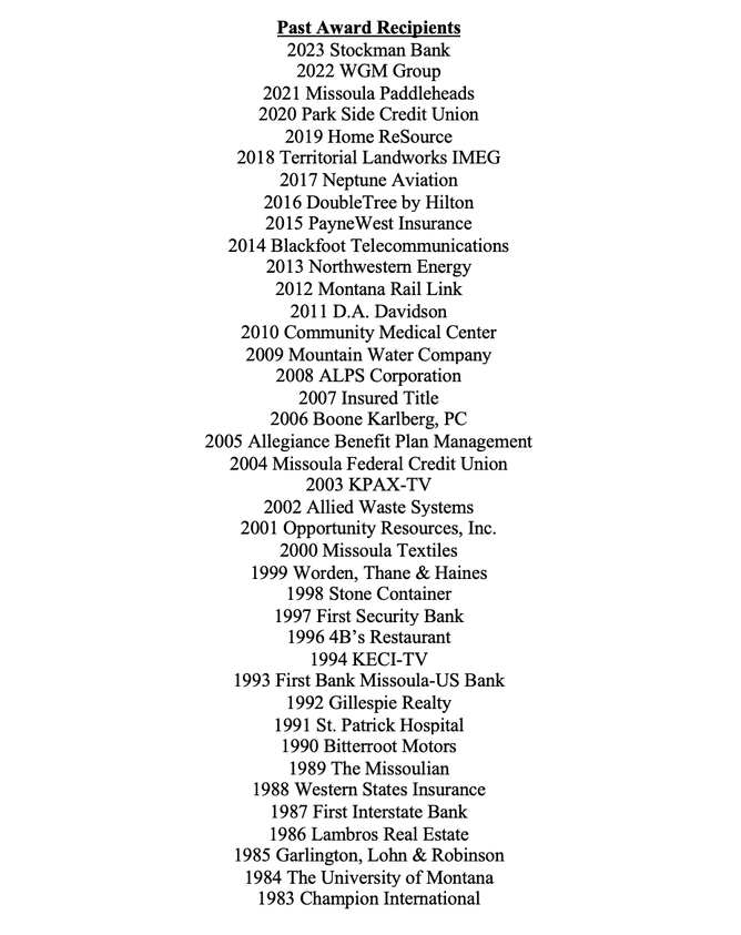 A list of awards and nominations is displayed on a white background.