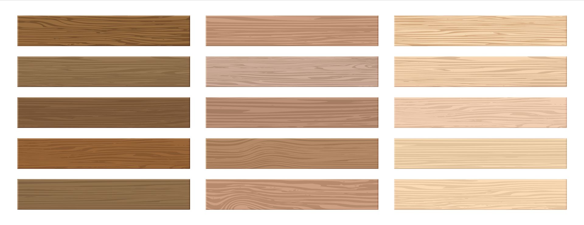 Parquet timber samples set. Isolated decorative laminate covers.