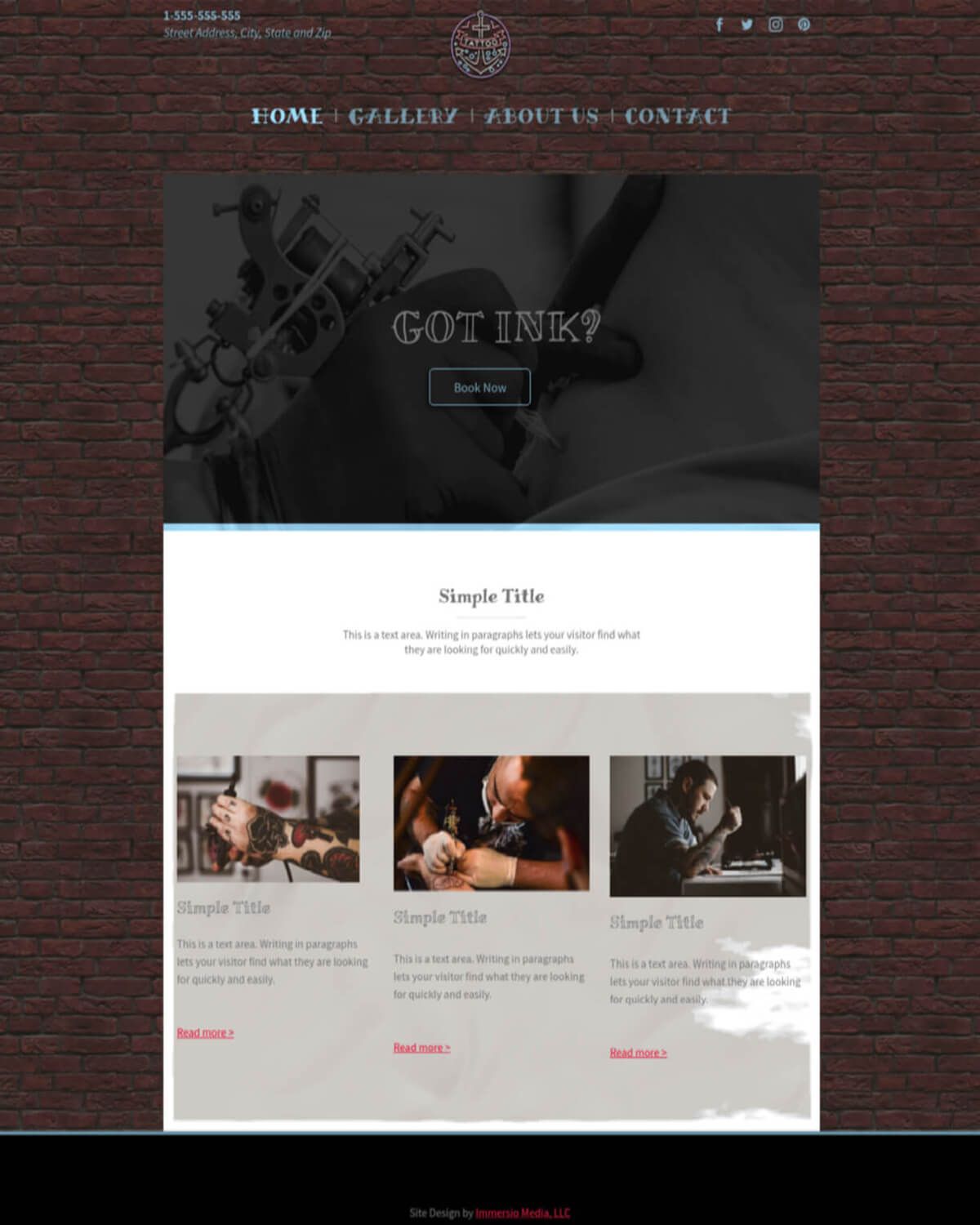 Website Design Sample Brick Background