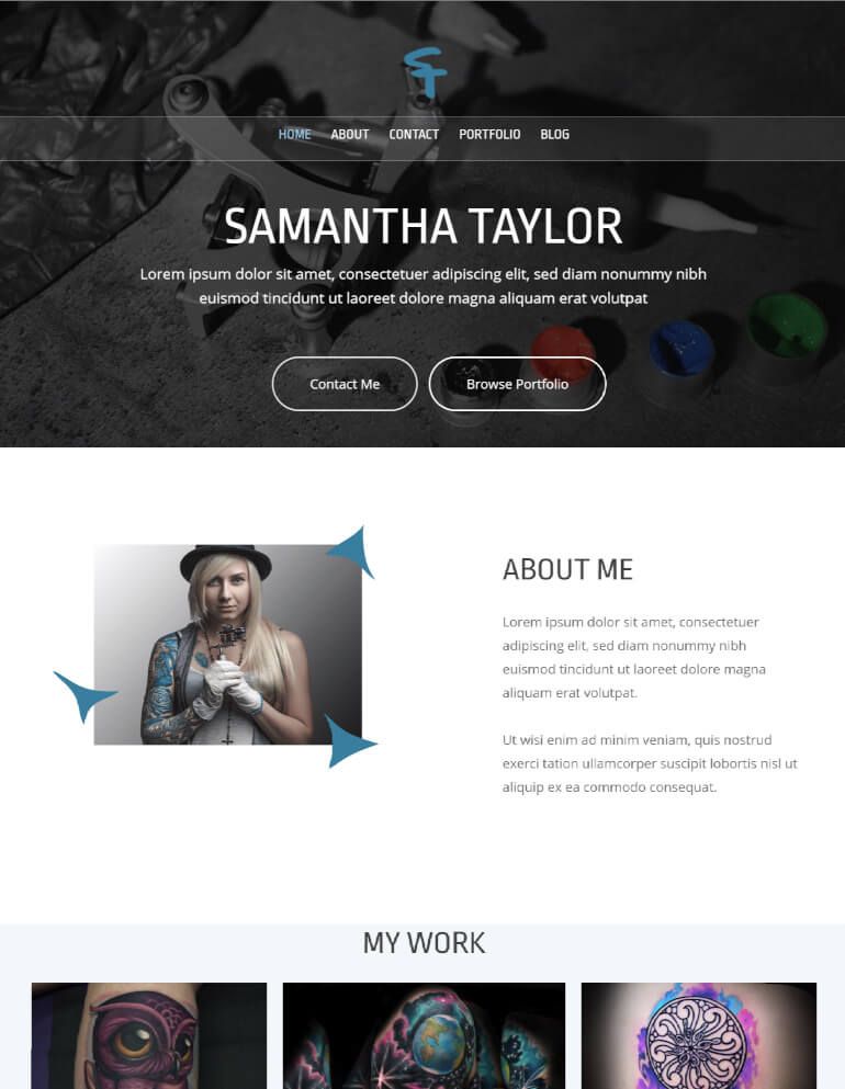 Website Design Sample Freelance Artist