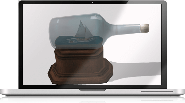 Ship in a bottle - model and texture.