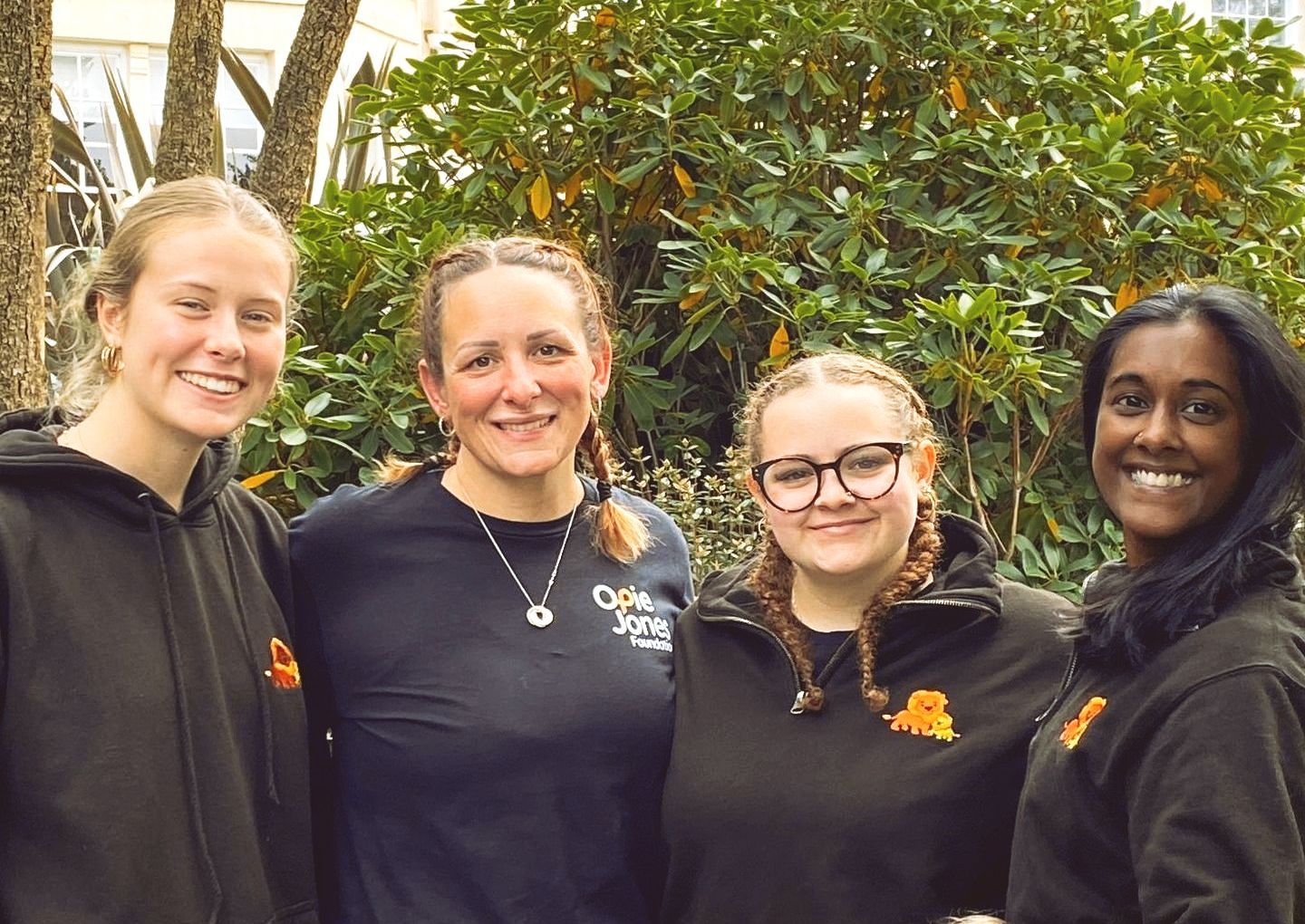 A lion and a cub are standing next to each other on a white background.