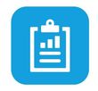 An icon of a clipboard with a graph on it.