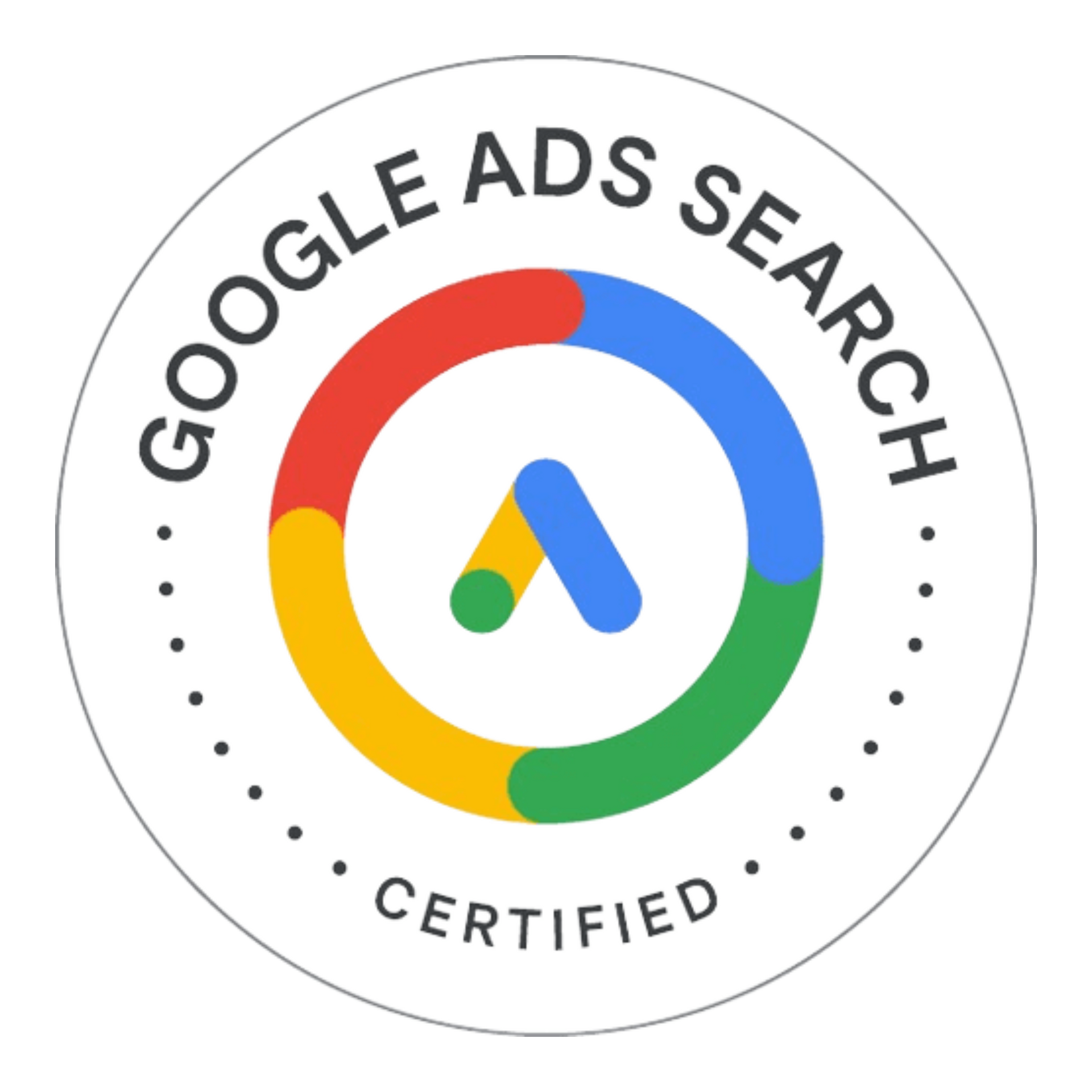 Google Ads Search Certified badge with a colorful 