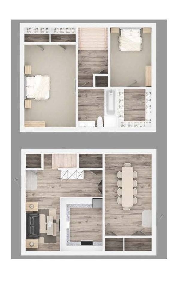 Floor plan for a 2-bed, 1.5-bath apartment. Shows rooms & layout details, with leasing office info & office hours.
