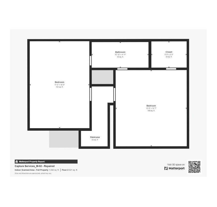 Floor plan for a 2-bedroom, 1.5-bath apartment, featuring room dimensions and leasing office details.