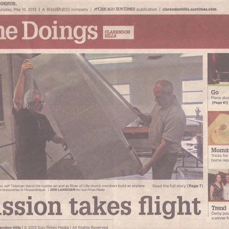 A newspaper article titled 