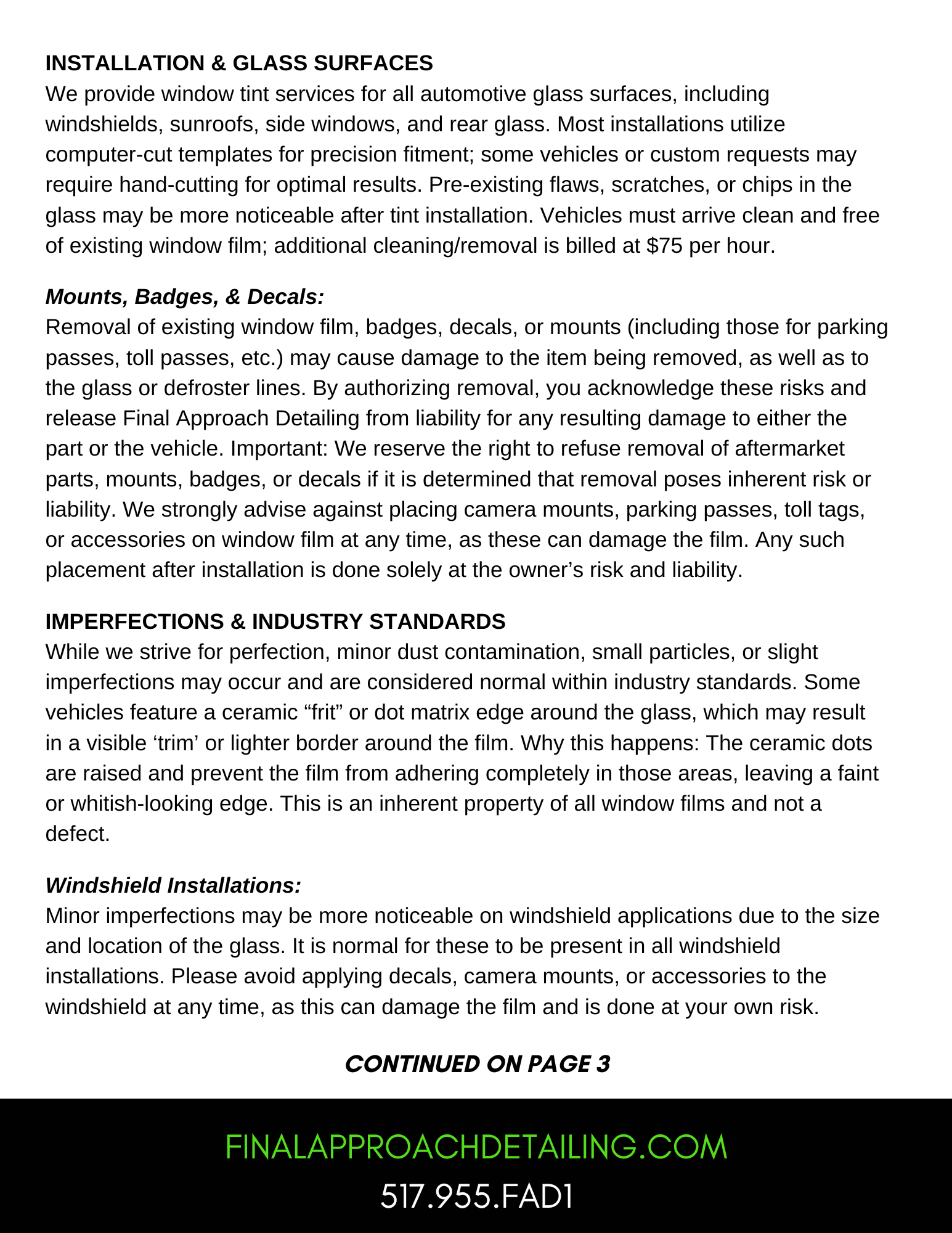 TINT TERMS