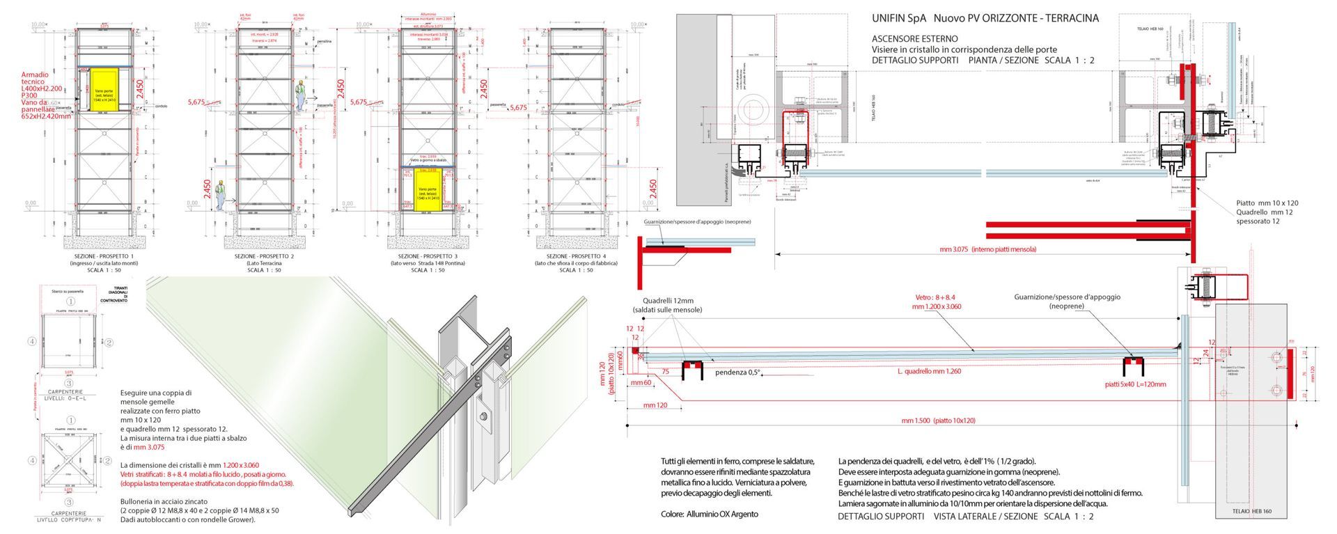 progetto Mz Sistemi a Latina ascensore panoramico