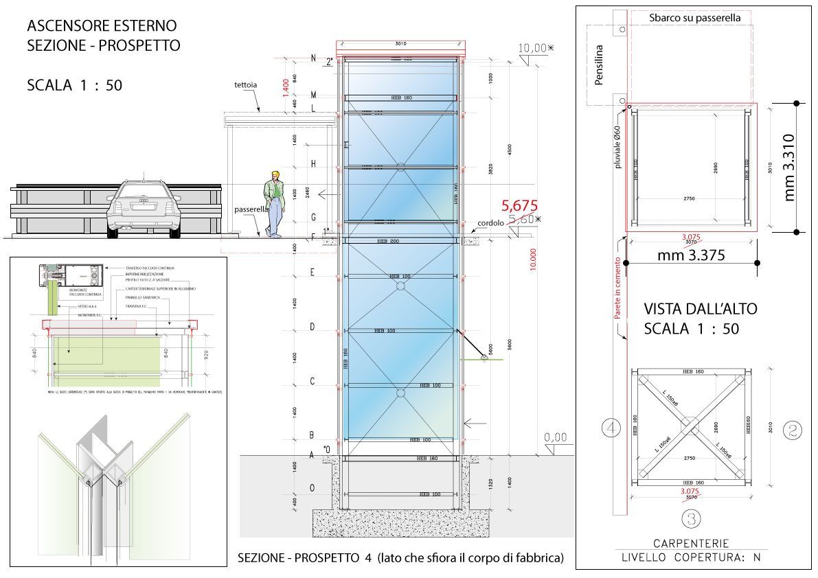 progetto Mz Sistemi a Latina ascensore panoramico