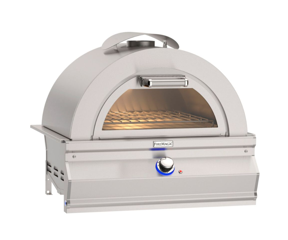 Fire Magic outdoor pizza oven designed for high heat cooking and backyard pizza making
