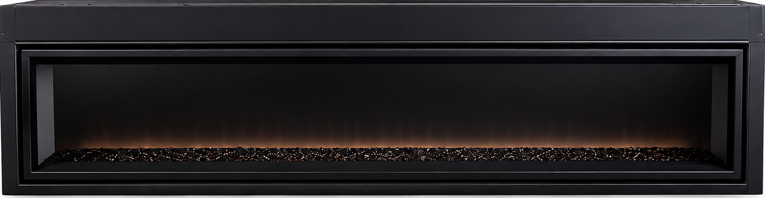 Enviro C60 linear direct vent gas fireplace with sleek contemporary viewing area