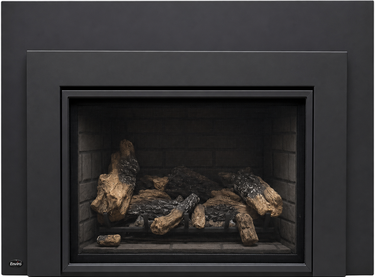 Enviro E33i contemporary direct vent gas insert with minimalist black surround