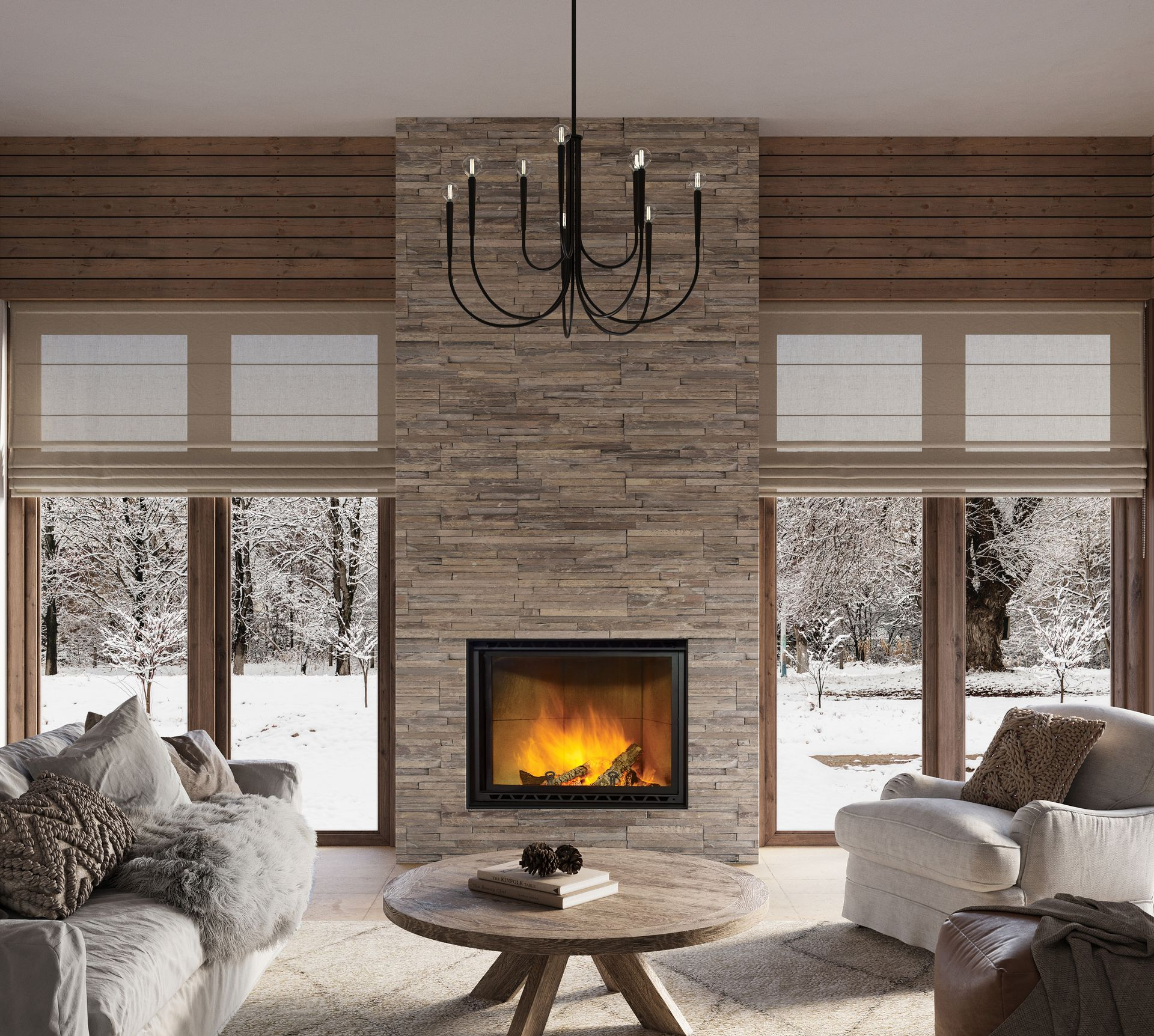 Modern indoor gas fireplace in Olympia, WA available at Capital City Stove & Grill Center