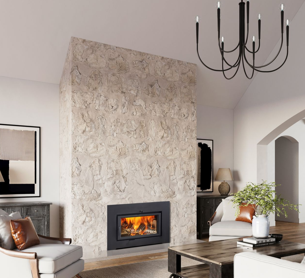 Kuma wood fireplace insert installed by Capital City Stove & Grill Center in Olympia, WA