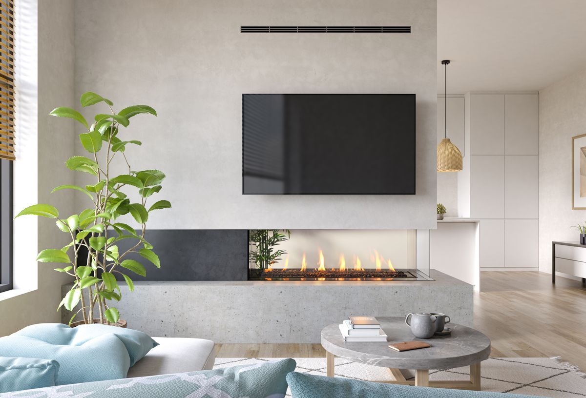 Cozy gas fireplace adding warmth and style to a Shelton, WA home