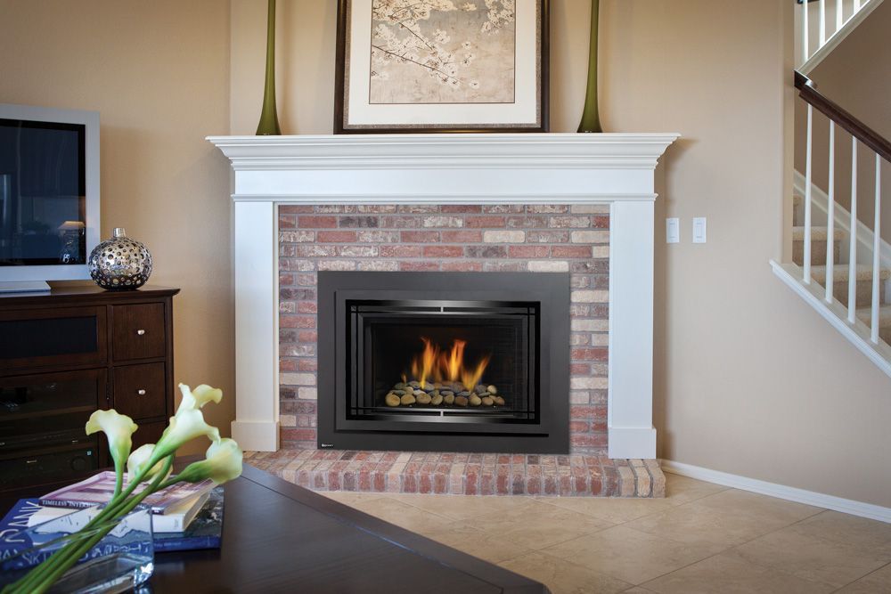 Glowing gas fireplace perfect for coastal evenings in Grays Harbor, WA
