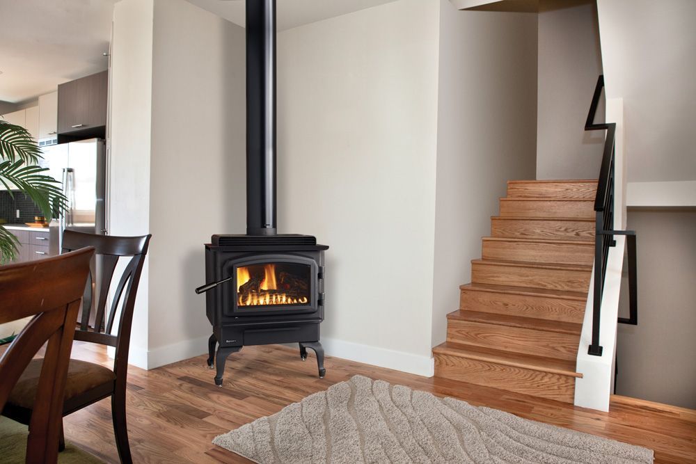 Modern gas heating stove providing warmth and style in Hoquiam, WA