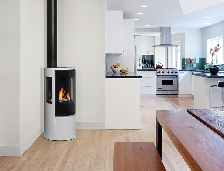 DuPont modern white gas stove installed by Capital City Stove & Grill Center
