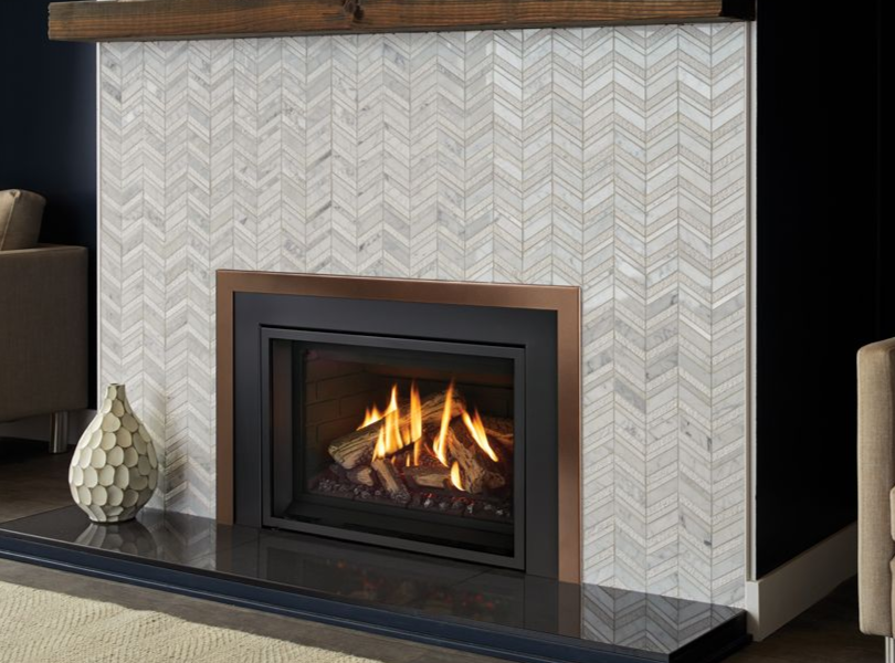 Energy efficient gas insert adding warmth and style to Centralia living room