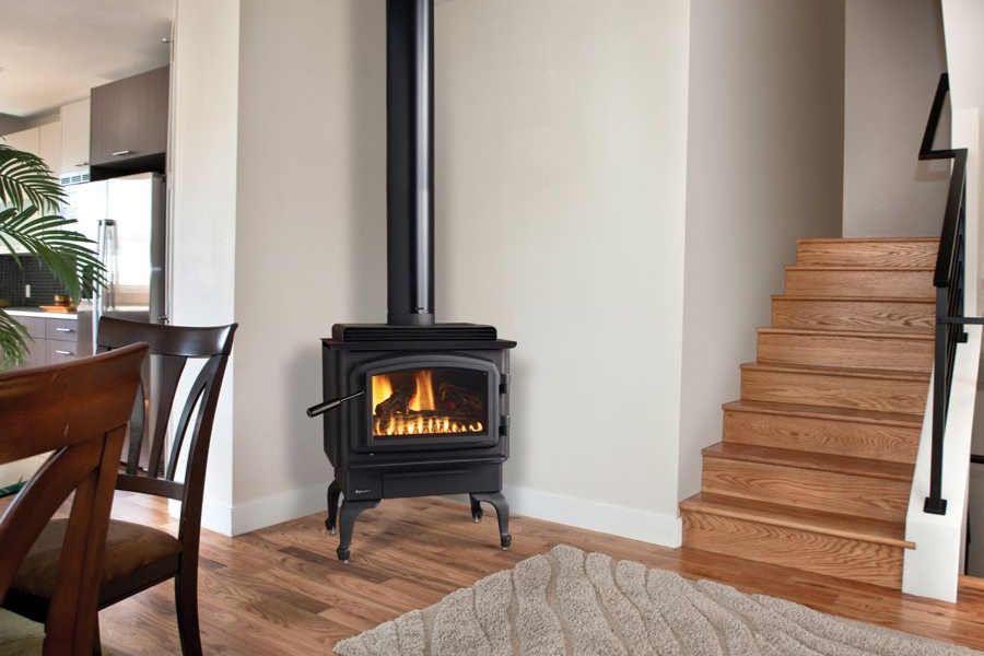 Modern gas heating stove providing warmth and style in Hoquiam, WA