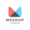 A red , gray , and blue triangle on a white background
