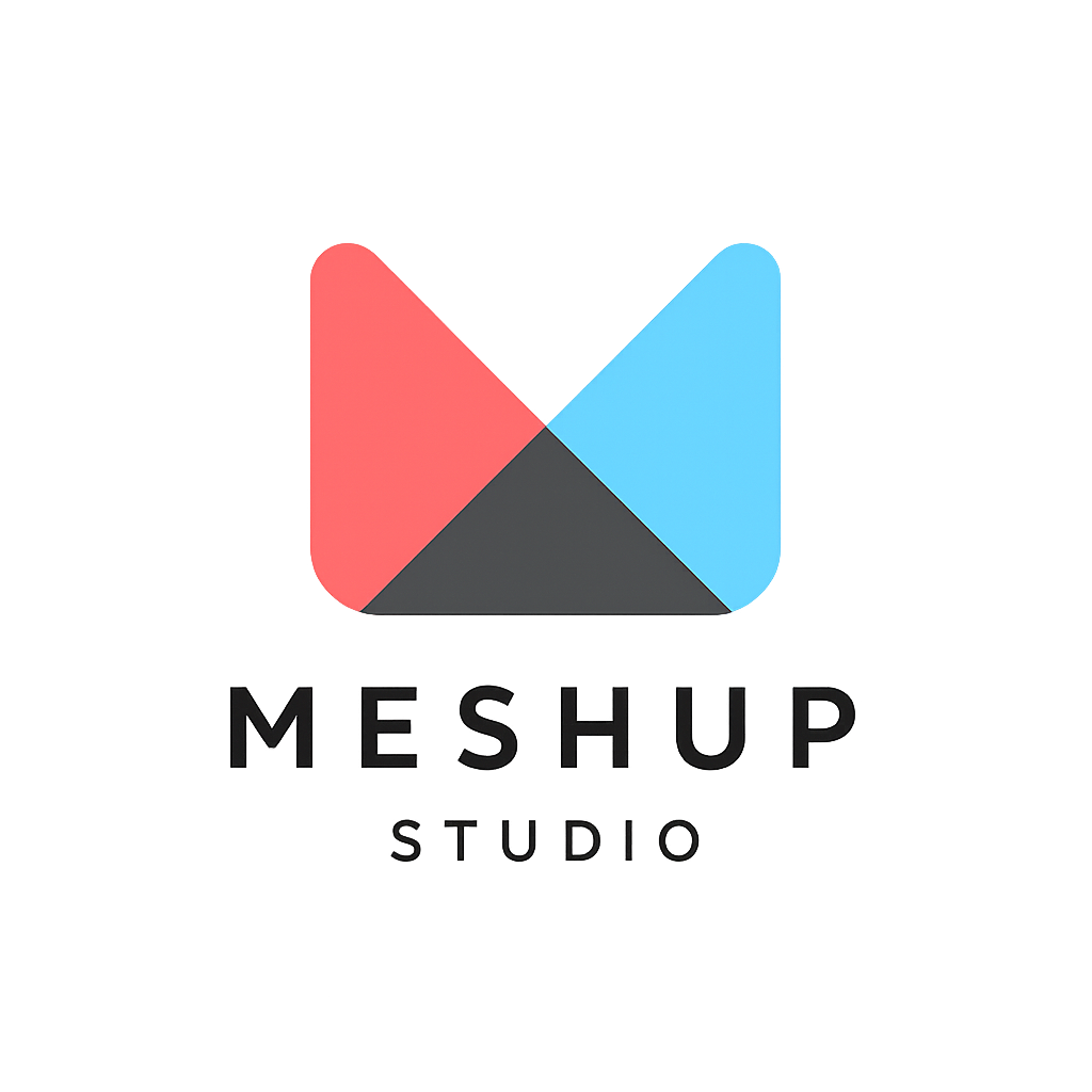 A red , gray , and blue triangle on a white background