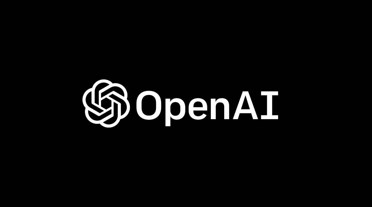 the openai logo is white on a black background .