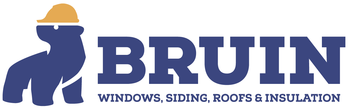 A logo for bruin windows siding roofs and insulation