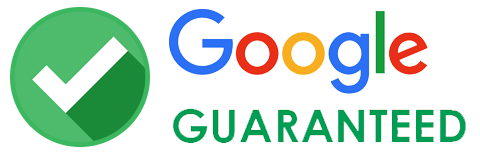 A google guaranteed logo with a check mark in a green circle.