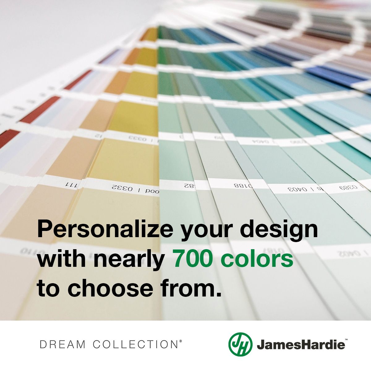 A poster that says personalize your design with nearly 700 colors to choose from
