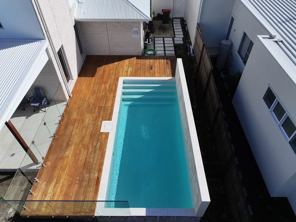 Aerial View Of A Cosy Swimming Pool