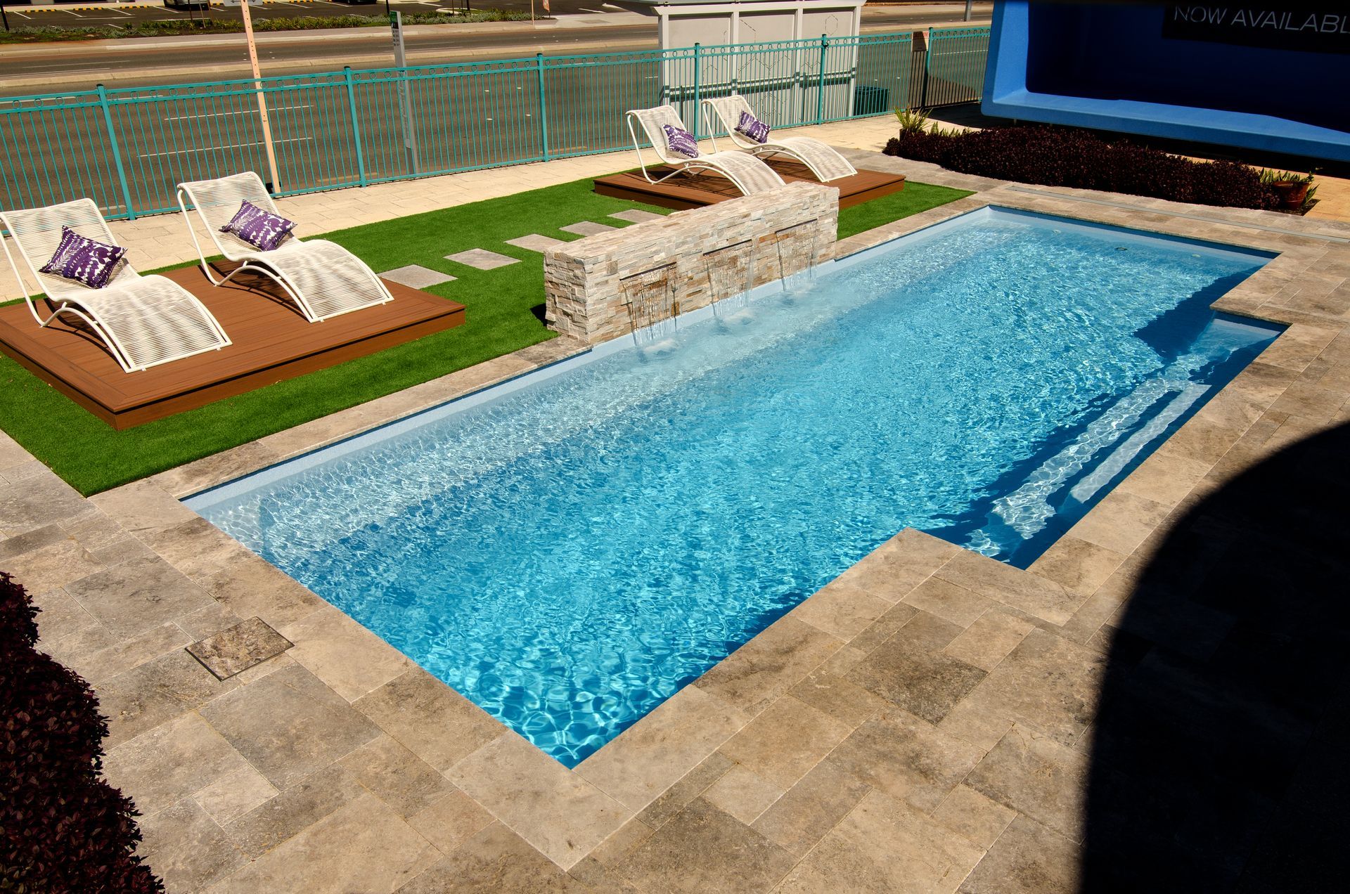 Amalfi Hamptons Blue Pool — Pools By Design in Warana, QLD