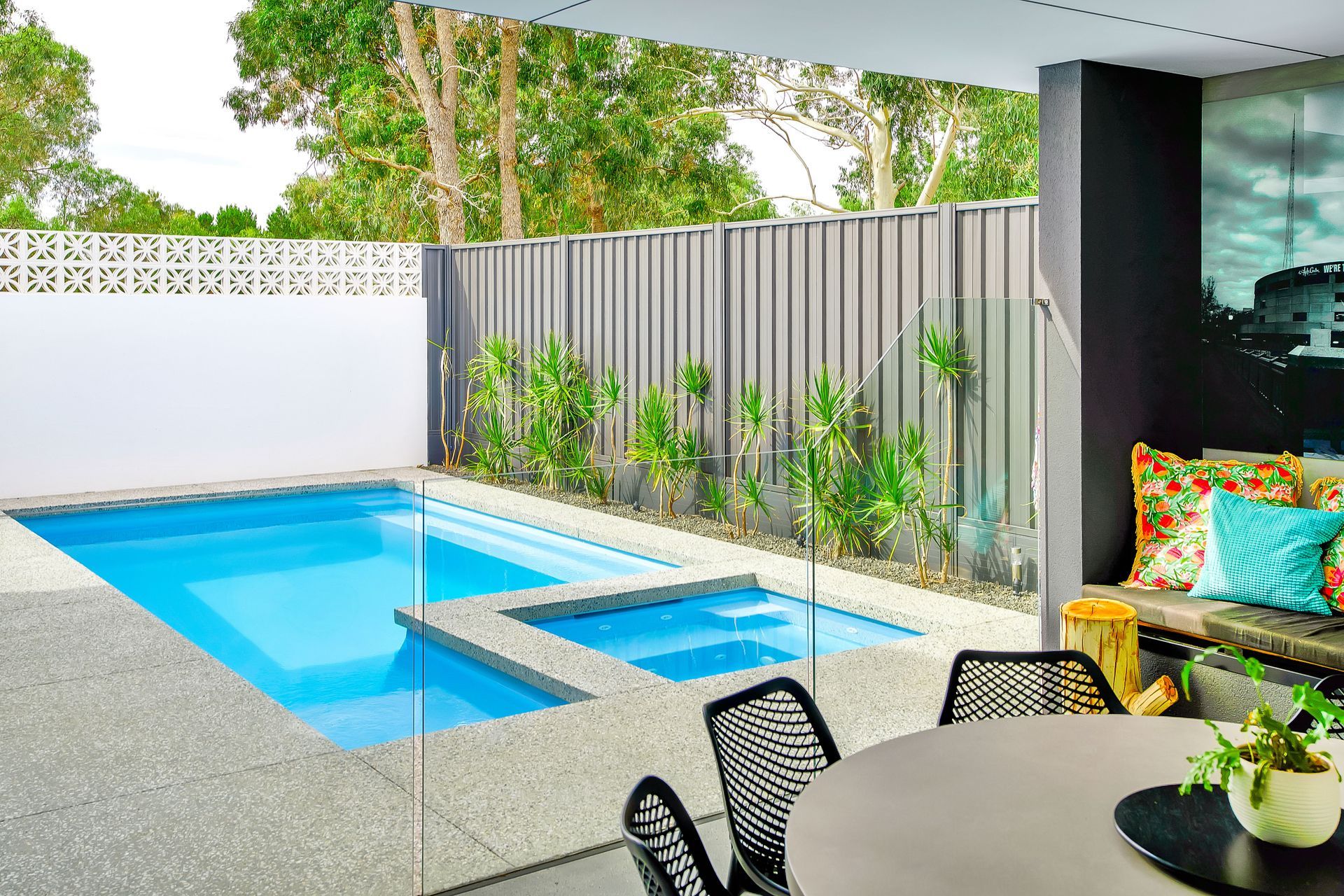 Saint-Remy Hamptons Blue Pool — Pools By Design in Warana, QLD