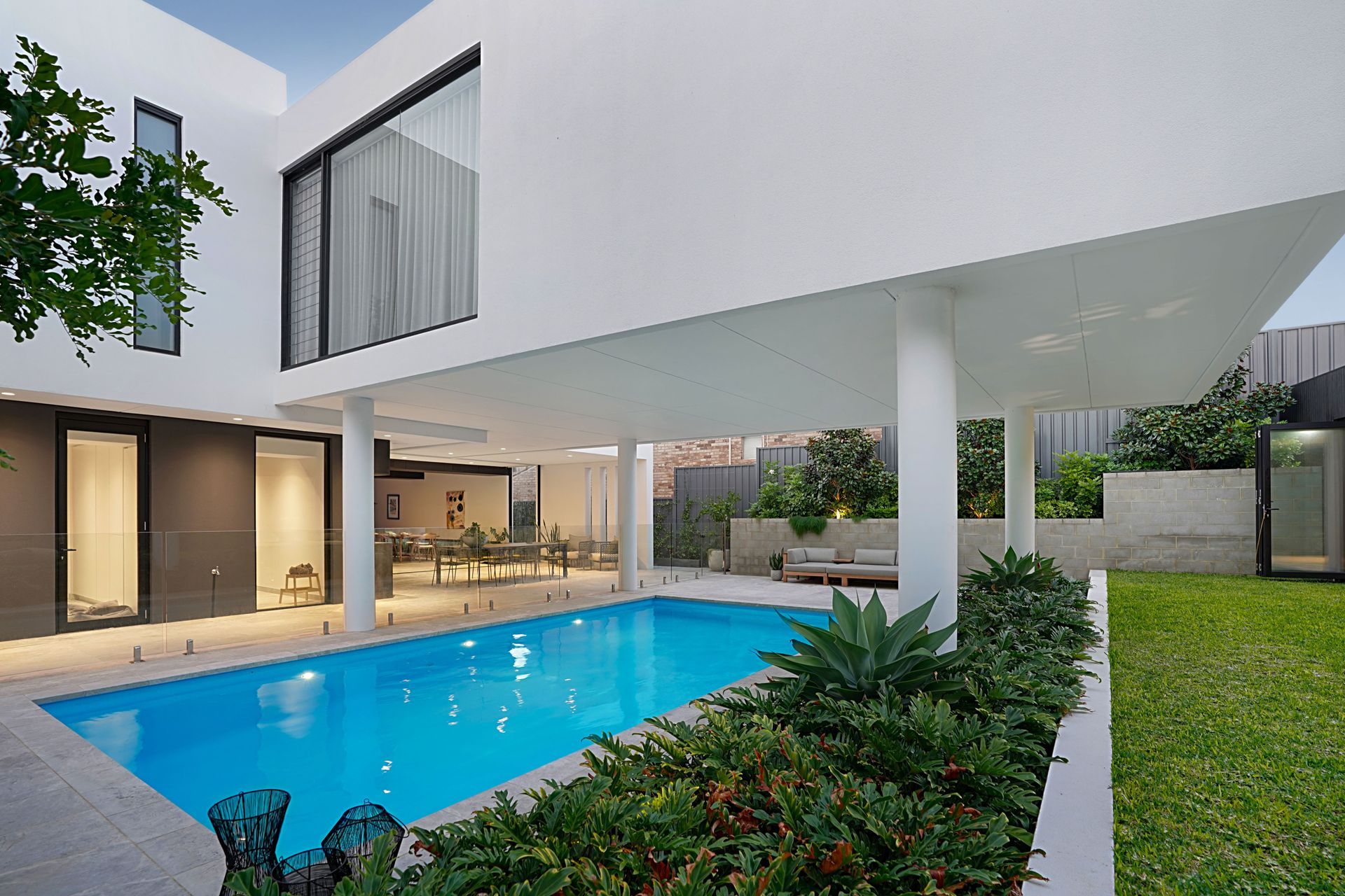 Valentina Hamptons Blue Pool — Pools By Design in Warana, QLD