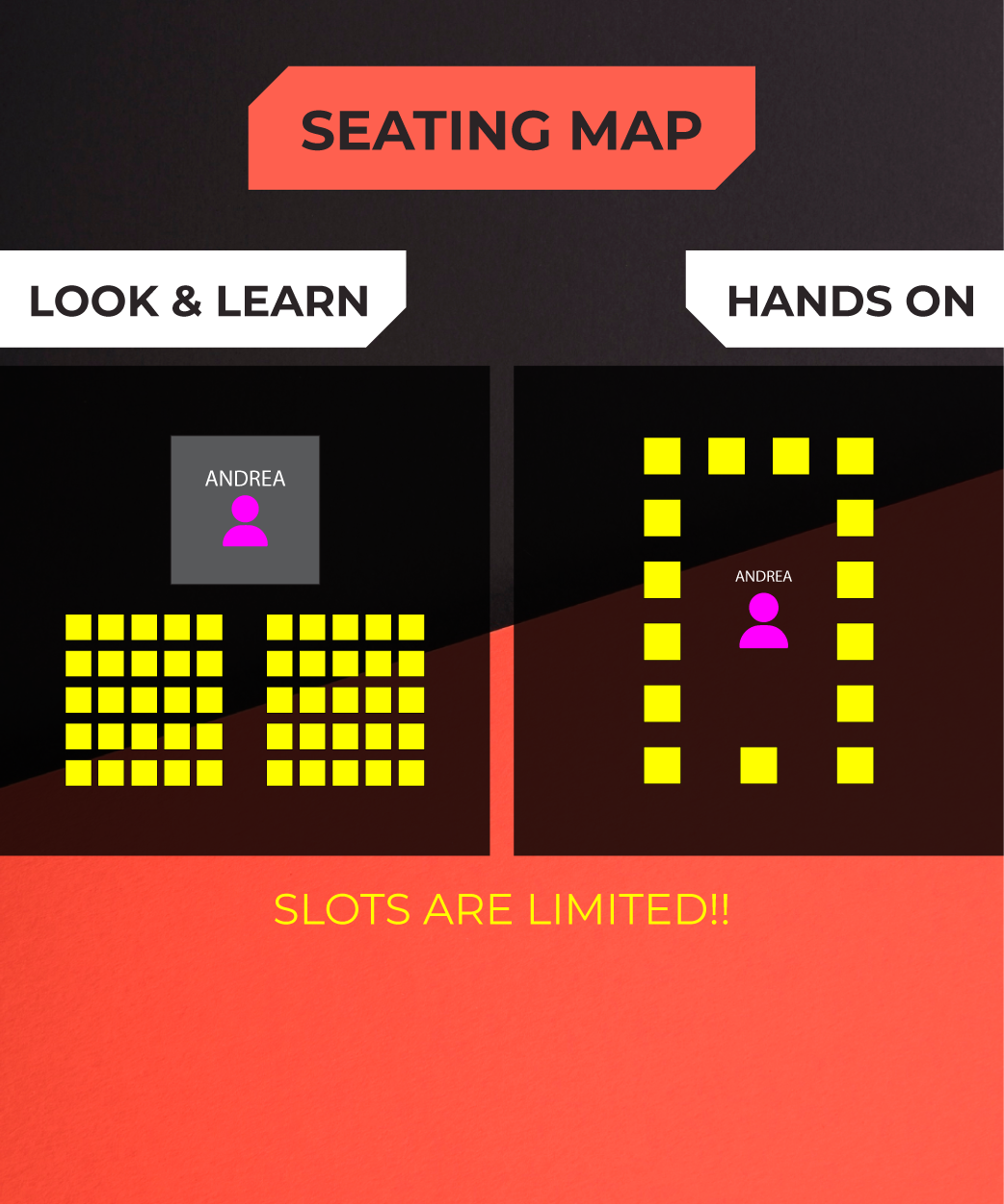 A seating map for a movie theater shows that slots are limited