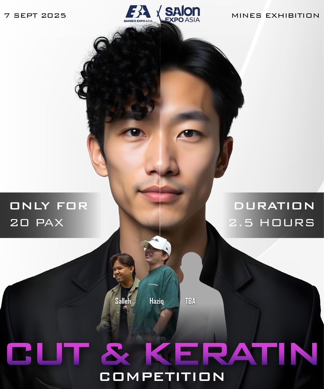 A poster for a cut and keratin competition
