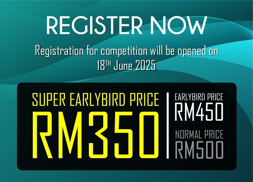 A sign that says register now on it