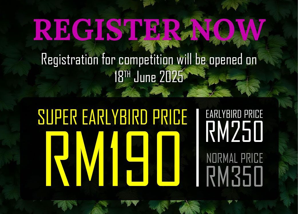 A sign that says register now on it