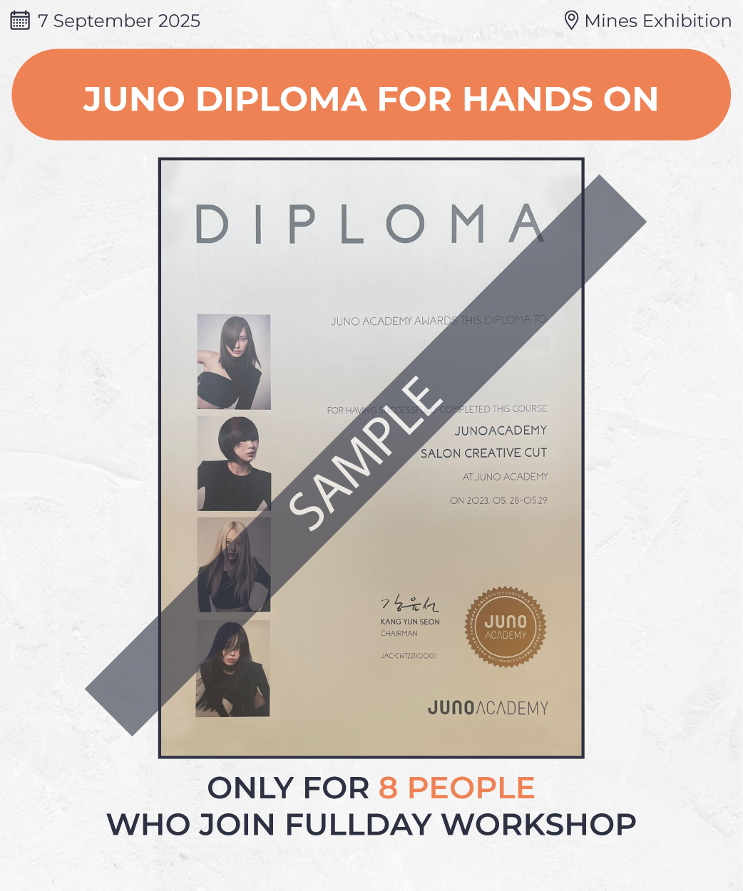 Juno diploma for hands on only for 20 people who join fullday workshop