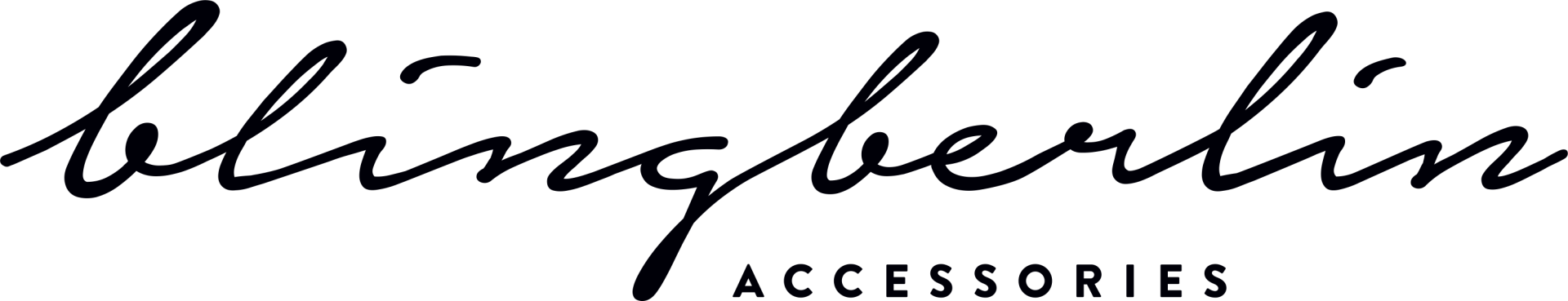 Ein schwarz-weißes Logo für Bling Berlin Accessoires.