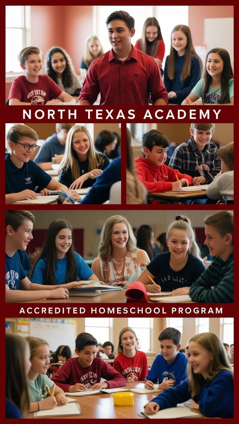 North Texas Academy students studying in a classroom, accredited homeschool program.
