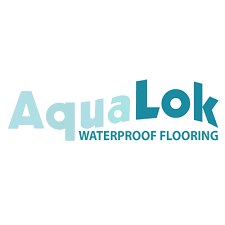 AquaLok logo with blue text on white background:
