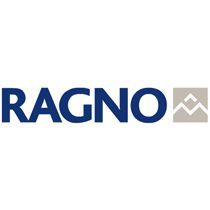 RAGNO text logo in dark blue with a light gray square containing a mountain range icon.