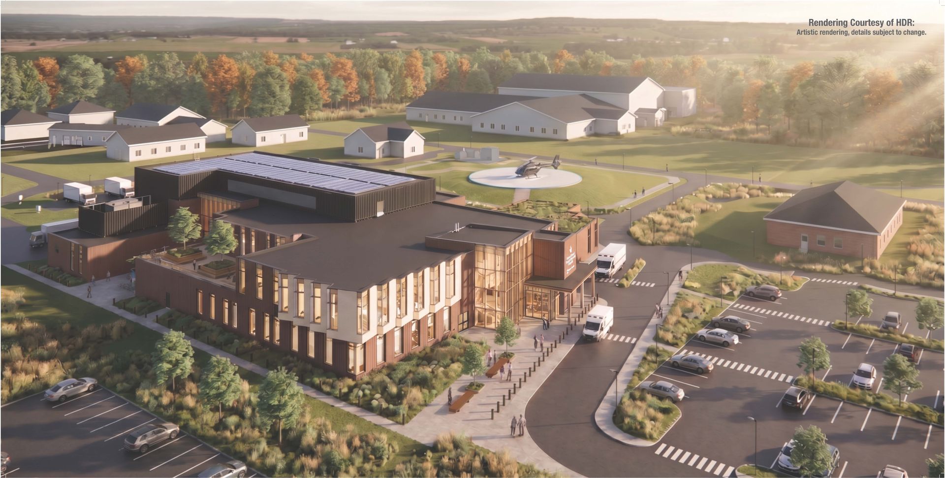 Architectural rendering of the new PECMH.