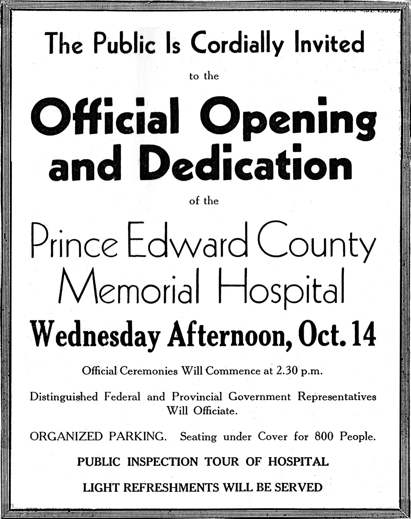 Official Opening Announcement