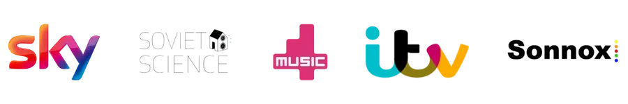 Logos for Sky, Some Science, Music, ITV, and Sonnox.