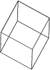 A black and white drawing of a cube on a white background.