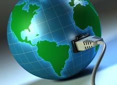 A globe with a cable plugged into it.